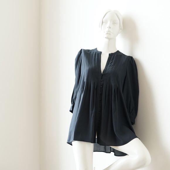 JOIE 3/4 Sleeve Peplum Blouse in Caviar - Size Medium - Picture 1 of 7